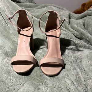 Elegant Nude Ankle Strap Heels